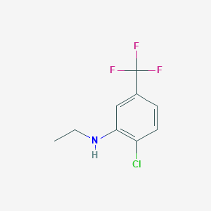 molecular formula C9H9ClF3N B1385769 [2-Chloro-5-(trifluoromethyl)phenyl]ethylamine CAS No. 42266-12-6