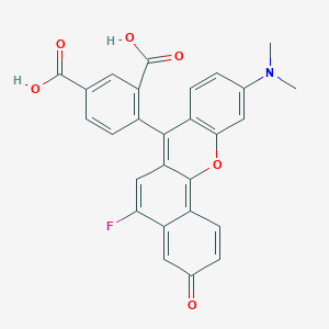 molecular formula C27H18FNO6 B13857718 4-(10-(Dimethylamino)-5-fluoro-3-oxo-3H-benzo[c]xanthen-7-yl)isophthalic Acid 