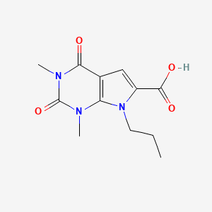 molecular formula C12H15N3O4 B1385772 1,3-dimethyl-2,4-dioxo-7-propyl-2,3,4,7-tetrahydro-1H-pyrrolo[2,3-d]pyrimidine-6-carboxylic acid CAS No. 1018256-11-5