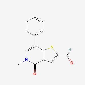 molecular formula C15H11NO2S B13857792 5-Methyl-4-oxo-7-phenylthieno[3,2-c]pyridine-2-carbaldehyde 