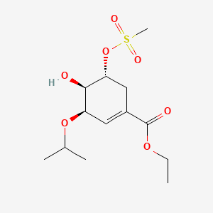 molecular formula C13H22O7S B13857793 Ethyl (3R,4R,5R)-4-Hydroxy-3-isopropoxy-5-((methylsulfonyl)oxy)cyclohex-1-ene-1-carboxylate 