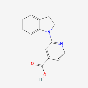 molecular formula C14H12N2O2 B1385784 2-(2,3-Dihydro-1H-indol-1-YL)isonicotinic acid CAS No. 1019357-95-9