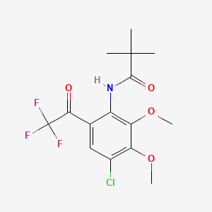 molecular formula C15H17ClF3NO4 B13857864 N-(4-Chloro-2,3-dimethoxy-6-(2,2,2-trifluoroacetyl)phenyl)pivalamide 