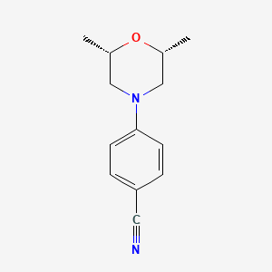 molecular formula C13H16N2O B1385792 4-(cis-2,6-Dimethylmorpholino)benzonitrile CAS No. 235110-81-3