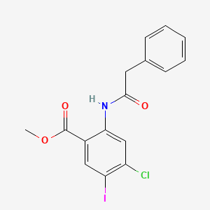 molecular formula C16H13ClINO3 B13858106 Methyl 4-chloro-5-iodo-2-[(2-phenylacetyl)amino]benzoate 