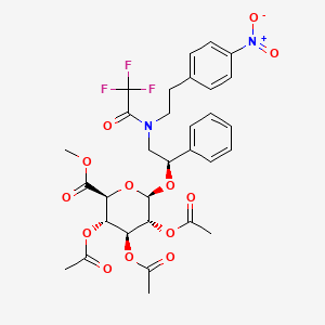 Des-[2-(2-Amino-4-thiazolyl)acetyl] N-Trifluoro-N-(4-nitrophenethyl)acetamido Mirabegron O-Glucuronide Triacetate