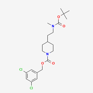 molecular formula C21H30Cl2N2O4 B13858279 3,5-Dichlorobenzyl 4-(2-((tert-butoxycarbonyl)(methyl)amino)ethyl)piperidine-1-carboxylate 