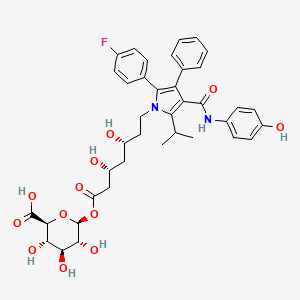 (2S,3S,4S,5R,6S)-6-[(3R,5R)-7-[2-(4-fluorophenyl)-4-[(4-hydroxyphenyl)carbamoyl]-3-phenyl-5-propan-2-ylpyrrol-1-yl]-3,5-dihydroxyheptanoyl]oxy-3,4,5-trihydroxyoxane-2-carboxylic acid