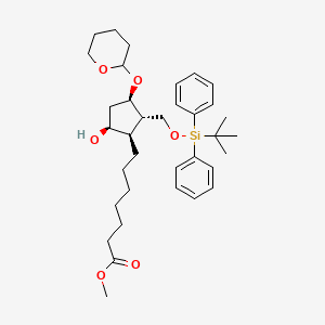 methyl 7-[(1R,2S,3R,5S)-2-[[tert-butyl(diphenyl)silyl]oxymethyl]-5-hydroxy-3-(oxan-2-yloxy)cyclopentyl]heptanoate