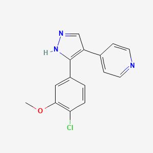 4-[5-(4-chloro-3-methoxyphenyl)-1H-pyrazol-4-yl]pyridine