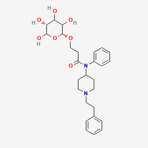 molecular formula C27H36N2O7 B13858496 N-phenyl-N-[1-(2-phenylethyl)piperidin-4-yl]-3-[(2R,5R)-3,4,5,6-tetrahydroxyoxan-2-yl]oxypropanamide 