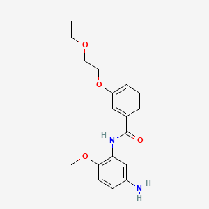 molecular formula C18H22N2O4 B1385866 N-(5-Amino-2-methoxyphenyl)-3-(2-ethoxyethoxy)-benzamide CAS No. 1020055-20-2
