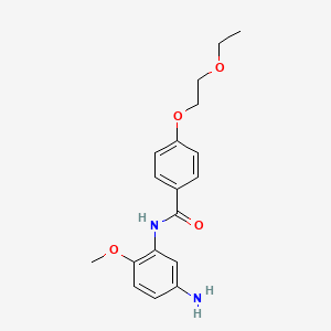 molecular formula C18H22N2O4 B1385869 N-(5-Amino-2-methoxyphenyl)-4-(2-ethoxyethoxy)-benzamide CAS No. 1020055-08-6