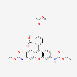 Acetic acid;2-[3-(ethoxycarbonylamino)-6-ethoxycarbonyliminoxanthen-9-yl]benzoic acid