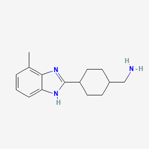 molecular formula C15H21N3 B1385879 [4-(4-Methyl-1H-benzimidazol-2-yl)cyclohexyl]-methylamine CAS No. 933682-45-2