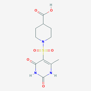 molecular formula C11H15N3O6S B1385881 1-[(6-Methyl-2,4-dioxo-1,2,3,4-tetrahydropyrimidin-5-yl)sulfonyl]piperidine-4-carboxylic acid CAS No. 697257-17-3