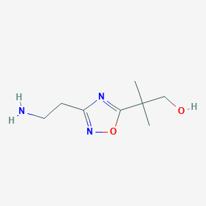 molecular formula C8H15N3O2 B13858865 2-[3-(2-Aminoethyl)-1,2,4-oxadiazol-5-yl]-2-methylpropan-1-ol CAS No. 1244059-92-4