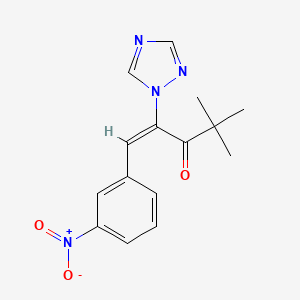 molecular formula C15H16N4O3 B13858873 4,4-Dimethyl-1-(3-nitro-phenyl)-2-[1,2,4]triazol-1-yl-pent-1-en-3-one 