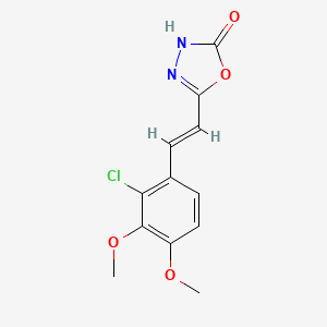 molecular formula C12H11ClN2O4 B1385905 5-[(E)-2-(2-Chloro-3,4-dimethoxyphenyl)vinyl]-1,3,4-oxadiazol-2(3H)-one CAS No. 1086376-13-7