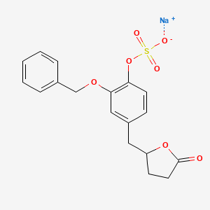 Sodium;[4-[(5-oxooxolan-2-yl)methyl]-2-phenylmethoxyphenyl] sulfate