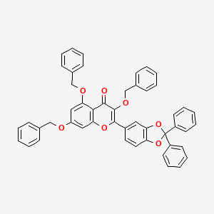 2-(2,2-Diphenyl-1,3-benzodioxol-5-yl)-3,5,7-tris(phenylmethoxy)chromen-4-one