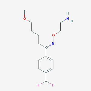 1-Pentanone, 1-[4-(difluoromethyl)phenyl]-5-methoxy-, O-(2-aminoethyl)oxime; 2-[[[1-[4-(Difluoromethyl)phenyl]-5-methoxypentylidene]amino]oxy]ethanamine; Desfluorofluvoxamine; Defluoro fluvoxamine