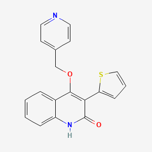 molecular formula C19H14N2O2S B13859553 4-(pyridin-4-ylmethoxy)-3-thiophen-2-yl-1H-quinolin-2-one 