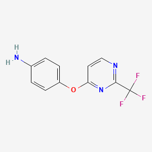 molecular formula C11H8F3N3O B1385962 4-{[2-(トリフルオロメチル)ピリミジン-4-イル]オキシ}アニリン CAS No. 871240-11-8