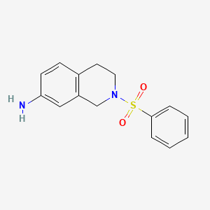 molecular formula C15H16N2O2S B1385981 2-(Phenylsulfonyl)-1,2,3,4-tetrahydroisoquinolin-7-amine CAS No. 1018509-94-8