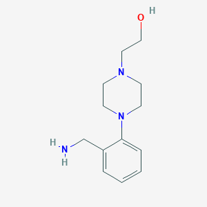 molecular formula C13H21N3O B1385984 2-{4-[2-(Aminomethyl)phenyl]-1-piperazinyl}-1-ethanol CAS No. 1018656-79-5