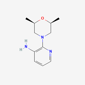 molecular formula C11H17N3O B1385994 2-[(2R,6S)-2,6-Dimethylmorpholin-4-yl]pyridin-3-amine CAS No. 1602566-65-3