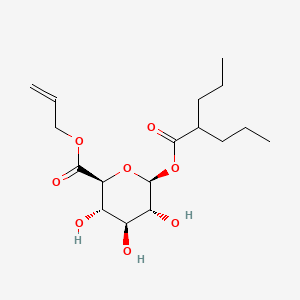 molecular formula C17H28O8 B13860219 prop-2-enyl (2S,3S,4S,5R,6S)-3,4,5-trihydroxy-6-(2-propylpentanoyloxy)oxane-2-carboxylate 