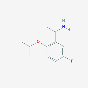 molecular formula C11H16FNO B1386043 1-[5-Fluoro-2-(propan-2-yloxy)phenyl]ethan-1-amine CAS No. 1019607-45-4