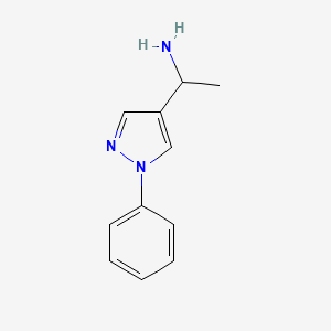 molecular formula C11H13N3 B1386044 1-(1-Phenyl-1H-pyrazol-4-YL)ethanamine CAS No. 936940-64-6