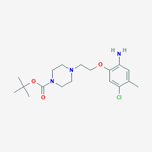 molecular formula C18H28ClN3O3 B13860567 Tert-butyl 4-[2-(2-amino-5-chloro-4-methylphenoxy)ethyl]piperazine-1-carboxylate 