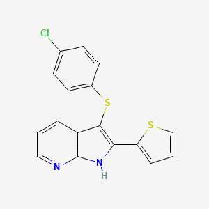 3-(4-chlorophenyl)sulfanyl-2-thiophen-2-yl-1H-pyrrolo[2,3-b]pyridine