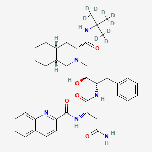 (2S)-N-[(2S,3S)-4-[(3R,4aR,8aR)-3-[[1,1,1,3,3,3-hexadeuterio-2-(trideuteriomethyl)propan-2-yl]carbamoyl]-3,4,4a,5,6,7,8,8a-octahydro-1H-isoquinolin-2-yl]-3-hydroxy-1-phenylbutan-2-yl]-2-(quinoline-2-carbonylamino)butanediamide