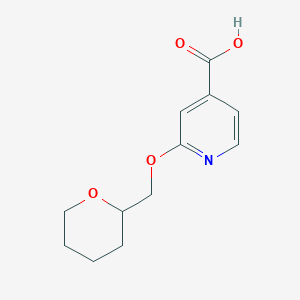 B1386063 2-((Tetrahydro-2H-pyran-2-yl)methoxy)isonicotinic acid CAS No. 1019353-77-5