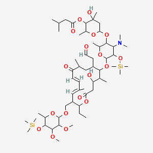 [6-[6-[[(11E,13E)-15-[(3,4-dimethoxy-6-methyl-5-trimethylsilyloxyoxan-2-yl)oxymethyl]-16-ethyl-4-hydroxy-5,9,13-trimethyl-2,10-dioxo-7-(2-oxoethyl)-1-oxacyclohexadeca-11,13-dien-6-yl]oxy]-4-(dimethylamino)-2-methyl-5-trimethylsilyloxyoxan-3-yl]oxy-4-hydroxy-2,4-dimethyloxan-3-yl] 3-methylbutanoate