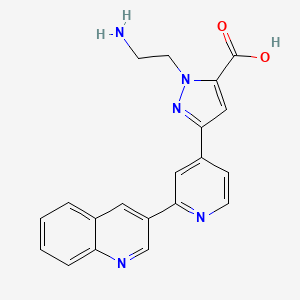 molecular formula C20H17N5O2 B13861030 1-(2-Aminoethyl)-3-[2-(Quinolin-3-Yl)pyridin-4-Yl]-1h-Pyrazole-5-Carboxylic Acid 