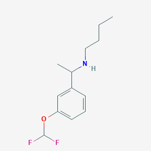 molecular formula C13H19F2NO B1386106 Butyl({1-[3-(difluoromethoxy)phenyl]ethyl})amine CAS No. 1038258-90-0