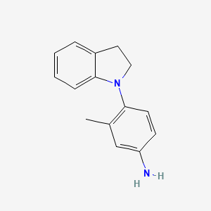 molecular formula C15H16N2 B1386114 4-(2,3-Dihydro-1H-indol-1-YL)-3-methylphenylamine CAS No. 1094497-11-6