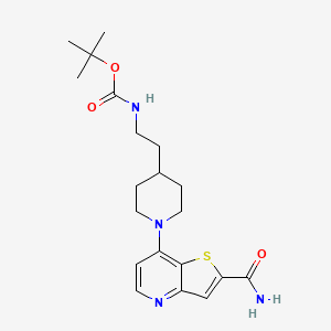 tert-butyl N-[2-[1-(2-carbamoylthieno[3,2-b]pyridin-7-yl)piperidin-4-yl]ethyl]carbamate