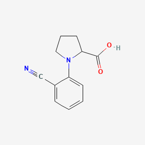 molecular formula C12H12N2O2 B1386127 1-(2-Cyanophenyl)pyrrolidine-2-carboxylic acid CAS No. 1105701-93-6