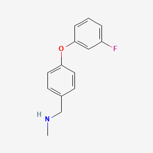 molecular formula C14H14FNO B1386131 N-[4-(3-Fluorophenoxy)benzyl]-N-methylamine CAS No. 1095078-57-1