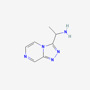 molecular formula C7H9N5 B1386135 1-([1,2,4]三唑并[4,3-a]哒嗪-3-基)乙-1-胺 CAS No. 1156389-51-3