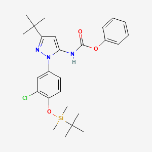 phenyl N-[5-tert-butyl-2-[4-[tert-butyl(dimethyl)silyl]oxy-3-chlorophenyl]pyrazol-3-yl]carbamate