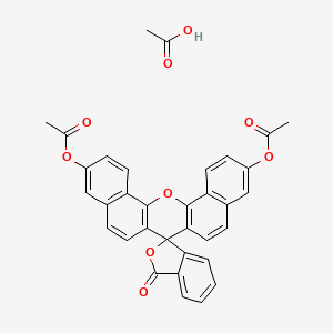 molecular formula C34H24O9 B13861470 3,11-bis(Acetyloxy)carboxynaphthofluorescein 