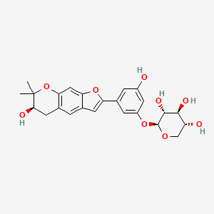 (2S,3R,4S,5R)-2-[3-hydroxy-5-[(6R)-6-hydroxy-7,7-dimethyl-5,6-dihydrofuro[3,2-g]chromen-2-yl]phenoxy]oxane-3,4,5-triol