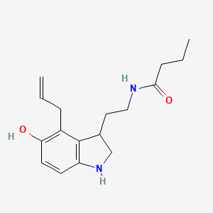 N-[2-(5-hydroxy-4-prop-2-enyl-2,3-dihydro-1H-indol-3-yl)ethyl]butanamide